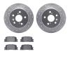 7302-76133 Drilled/Slotted Brake Rotor with 3000-Series Ceramic Brake Pads Kit [Silver], 2001-2003 Lexus/Toyota/Scion, Position: - image 1