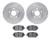 7302-76139 Drilled/Slotted Brake Rotor with 3000-Series Ceramic Brake Pads Kit [Silver], 2002-2006 Lexus/Toyota/Scion, Position: - image 1