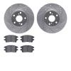 7302-76143 Drilled/Slotted Brake Rotor with 3000-Series Ceramic Brake Pads Kit [Silver], 2002-2003 Lexus/Toyota/Scion, Position: - image 1