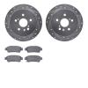 7302-76149 Drilled/Slotted Brake Rotor with 3000-Series Ceramic Brake Pads Kit [Silver], 2004-2010 Lexus/Toyota/Scion, Position: - image 1