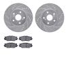 7302-76153 Drilled/Slotted Brake Rotor with 3000-Series Ceramic Brake Pads Kit [Silver], 2006-2015 Lexus/Toyota/Scion, Position: - image 1