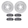 7302-76156 Drilled/Slotted Brake Rotor with 3000-Series Ceramic Brake Pads Kit [Silver], Fits Select Lexus/Toyota/Scion, Positio - image 1