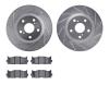 7302-76160 Drilled/Slotted Brake Rotor with 3000-Series Ceramic Brake Pads Kit [Silver], 2007-2018 Lexus/Toyota/Scion, Position: - image 1