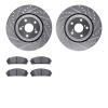 7302-76164 Drilled/Slotted Brake Rotor with 3000-Series Ceramic Brake Pads Kit [Silver], 2008-2021 Lexus/Toyota/Scion, Position: - image 1