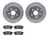 7302-76166 Drilled/Slotted Brake Rotor with 3000-Series Ceramic Brake Pads Kit [Silver], 2012-2020 Lexus/Toyota/Scion, Position: - image 1
