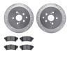 7302-76167 Drilled/Slotted Brake Rotor with 3000-Series Ceramic Brake Pads Kit [Silver], 2010-2020 Lexus/Toyota/Scion, Position: - image 1