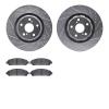 7302-76168 Drilled/Slotted Brake Rotor with 3000-Series Ceramic Brake Pads Kit [Silver], 2009-2015 Lexus/Toyota/Scion, Position: - image 1