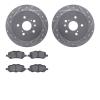 7302-76169 Drilled/Slotted Brake Rotor with 3000-Series Ceramic Brake Pads Kit [Silver], 2009-2015 Lexus/Toyota/Scion, Position: - image 1