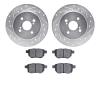 7302-76172 Drilled/Slotted Brake Rotor with 3000-Series Ceramic Brake Pads Kit [Silver], 2012-2018 Lexus/Toyota/Scion, Position: - image 1
