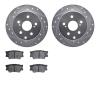 7302-76177 Drilled/Slotted Brake Rotor with 3000-Series Ceramic Brake Pads Kit [Silver], 2006-2018 Lexus/Toyota/Scion, Position: - image 1