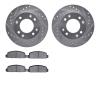7302-80006 Drilled/Slotted Brake Rotor with 3000-Series Ceramic Brake Pads Kit [Silver], 1986-1988 Ford/Lincoln/Mercury/Mazda, P - image 1