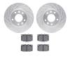 7302-80015 Drilled/Slotted Brake Rotor with 3000-Series Ceramic Brake Pads Kit [Silver], 1993-1995 Ford/Lincoln/Mercury/Mazda, P - image 1