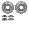 7302-80018 Drilled/Slotted Brake Rotor with 3000-Series Ceramic Brake Pads Kit [Silver], 1986-1988 Ford/Lincoln/Mercury/Mazda, P - image 1