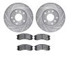 7302-80026 Drilled/Slotted Brake Rotor with 3000-Series Ceramic Brake Pads Kit [Silver], 1988-1992 Ford/Lincoln/Mercury/Mazda, P - image 1