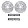 7302-80027 Drilled/Slotted Brake Rotor with 3000-Series Ceramic Brake Pads Kit [Silver], 1988-1992 Ford/Lincoln/Mercury/Mazda, P - image 1