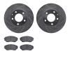 7302-80033 Drilled/Slotted Brake Rotor with 3000-Series Ceramic Brake Pads Kit [Silver], 1992-1995 Ford/Lincoln/Mercury/Mazda, P - image 1