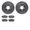 7302-80035 Drilled/Slotted Brake Rotor with 3000-Series Ceramic Brake Pads Kit [Silver], 1996-1998 Ford/Lincoln/Mercury/Mazda, P - image 1