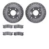 7302-80037 Drilled/Slotted Brake Rotor with 3000-Series Ceramic Brake Pads Kit [Silver], 1995-2002 Ford/Lincoln/Mercury/Mazda, P - image 1