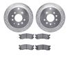 7302-80038 Drilled/Slotted Brake Rotor with 3000-Series Ceramic Brake Pads Kit [Silver], 1992-1998 Ford/Lincoln/Mercury/Mazda, P - image 1