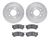 7302-80043 Drilled/Slotted Brake Rotor with 3000-Series Ceramic Brake Pads Kit [Silver], 1993-2003 Ford/Lincoln/Mercury/Mazda, P - image 1