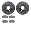 7302-80046 Drilled/Slotted Brake Rotor with 3000-Series Ceramic Brake Pads Kit [Silver], 1995-2000 Ford/Lincoln/Mercury/Mazda, P - image 1
