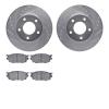 7302-80047 Drilled/Slotted Brake Rotor with 3000-Series Ceramic Brake Pads Kit [Silver], 1998-2003 Ford/Lincoln/Mercury/Mazda, P - image 1