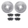 7302-80048 Drilled/Slotted Brake Rotor with 3000-Series Ceramic Brake Pads Kit [Silver], 2001-2005 Ford/Lincoln/Mercury/Mazda, P - image 1