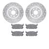 7302-80049 Drilled/Slotted Brake Rotor with 3000-Series Ceramic Brake Pads Kit [Silver], 2001-2005 Ford/Lincoln/Mercury/Mazda, P - image 1