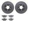 7302-80056 Drilled/Slotted Brake Rotor with 3000-Series Ceramic Brake Pads Kit [Silver], 2004-2013 Ford/Lincoln/Mercury/Mazda, P - image 1