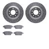 7302-80062 Drilled/Slotted Brake Rotor with 3000-Series Ceramic Brake Pads Kit [Silver], 2006-2007 Ford/Lincoln/Mercury/Mazda, P - image 1