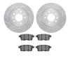 7302-80069 Drilled/Slotted Brake Rotor with 3000-Series Ceramic Brake Pads Kit [Silver], 2007-2012 Ford/Lincoln/Mercury/Mazda, P - image 1