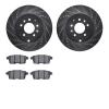 7302-80070 Drilled/Slotted Brake Rotor with 3000-Series Ceramic Brake Pads Kit [Silver], 2007-2015 Ford/Lincoln/Mercury/Mazda, P - image 1