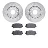 7302-80074 Drilled/Slotted Brake Rotor with 3000-Series Ceramic Brake Pads Kit [Silver], Fits Select Ford/Lincoln/Mercury/Mazda, - image 1