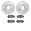 7302-80076 Drilled/Slotted Brake Rotor with 3000-Series Ceramic Brake Pads Kit [Silver], 2016-2018 Ford/Lincoln/Mercury/Mazda, P - image 1