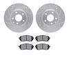 7302-80079 Drilled/Slotted Brake Rotor with 3000-Series Ceramic Brake Pads Kit [Silver], 2014-2015 Ford/Lincoln/Mercury/Mazda, P - image 1