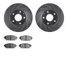 7302-80081 Drilled/Slotted Brake Rotor with 3000-Series Ceramic Brake Pads Kit [Silver], Fits Select Ford/Lincoln/Mercury/Mazda, - image 1
