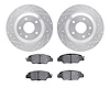 7302-80085 Drilled/Slotted Brake Rotor with 3000-Series Ceramic Brake Pads Kit [Silver], 2016-2018 Ford/Lincoln/Mercury/Mazda, P - image 1