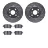 7302-91001 Drilled/Slotted Brake Rotor with 3000-Series Ceramic Brake Pads Kit [Silver], 2012-2015 Lexus/Toyota/Scion, Position: - image 1