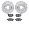 7302-91003 Drilled/Slotted Brake Rotor with 3000-Series Ceramic Brake Pads Kit [Silver], 2011-2016 Lexus/Toyota/Scion, Position: - image 1