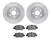 7302-92041 Drilled/Slotted Brake Rotor with 3000-Series Ceramic Brake Pads Kit [Silver], 2009-2015 Lexus/Toyota/Scion, Position: - image 1