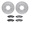7302-92047 Drilled/Slotted Brake Rotor with 3000-Series Ceramic Brake Pads Kit [Silver], 2013-2017 Ford/Lincoln/Mercury/Mazda, P - image 1