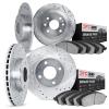 7304-32005 Drilled/Slotted Brake Rotor with 3000-Series Ceramic Brake Pads Kit [Silver], 2002-2006 Mini, Position: Front and Rea - image 1