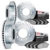 7304-40021 Drilled/Slotted Brake Rotor with 3000-Series Ceramic Brake Pads Kit [Silver], 2000-2002 Mopar, Position: Front and Re - image 1