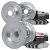 7304-67002 Drilled/Slotted Brake Rotor with 3000-Series Ceramic Brake Pads Kit [Silver], 1982-1983 Infiniti/Nissan, Position: Fr - image 1