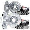 7304-92006 Drilled/Slotted Brake Rotor with 3000-Series Ceramic Brake Pads Kit [Silver], 2013-2017 Suzuki, Position: Front and R - image 1
