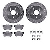 7312-01004 Drilled/Slotted Brake Rotor with 3000-Series Ceramic Brake Pads Kit & Hardware [Silver], 2007-2014 Suzuki, Position:  - image 1