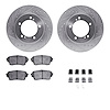 7312-01017 Drilled/Slotted Brake Rotor with 3000-Series Ceramic Brake Pads Kit & Hardware [Silver], 2004-2006 Suzuki, Position:  - image 1