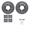 7312-02002 Drilled/Slotted Brake Rotor with 3000-Series Ceramic Brake Pads Kit & Hardware [Silver], 1969-1983 Porsche, Position: - image 1