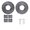 7312-02004 Drilled/Slotted Brake Rotor with 3000-Series Ceramic Brake Pads Kit & Hardware [Silver], 1967-1974 Porsche, Position: - image 1
