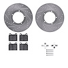 7312-02008 Drilled/Slotted Brake Rotor with 3000-Series Ceramic Brake Pads Kit & Hardware [Silver], 1978-1983 Porsche, Position: - image 1
